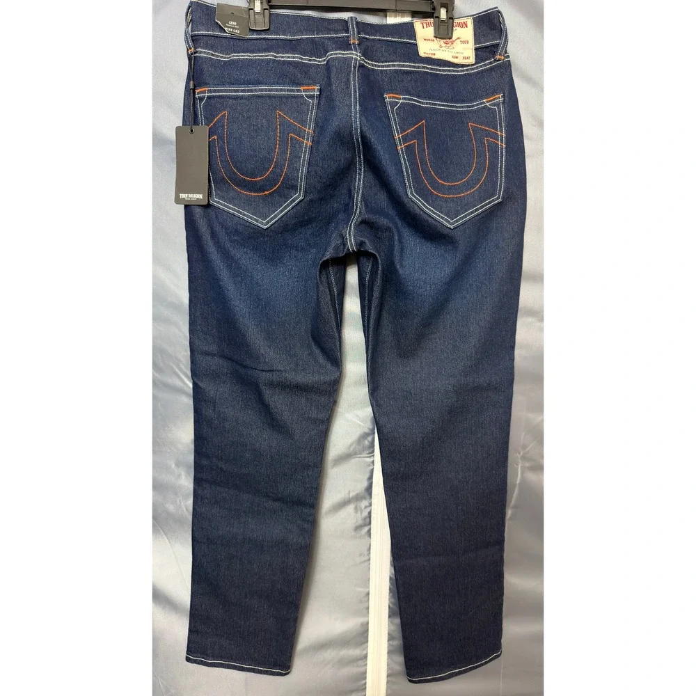 True Religion Geno Slim Jeans Mens 33 Blue Dark Migration Wash NWT Streetwear